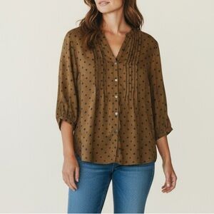 Lands' End V Neck Polka Dot Tunic